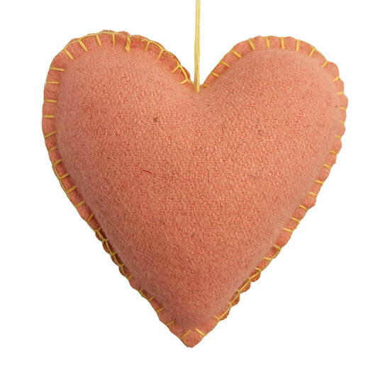 Clayre &amp; Eef | Hanger hart vilt Roze Wit 9x2x8 cm | 66519