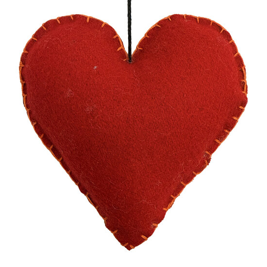 Clayre &amp; Eef | Hanger hart vilt Rood Geel 10x2x11 cm | 66527