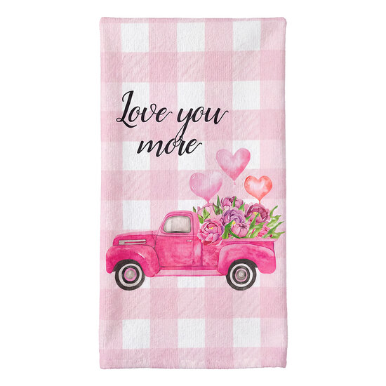 Clayre &amp; Eef | Gastendoekje (set van 2) Roze Groen 40x60 cm | 67038