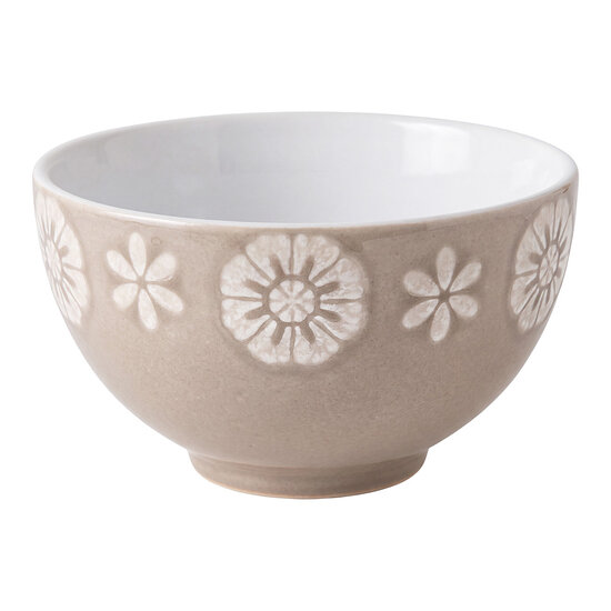 Clayre &amp; Eef | Soepkom Wit Bruin &oslash; 11x7 cm / 300 ml | 6CEBO0240