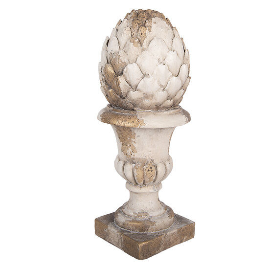 Clayre &amp; Eef | Decoratie Ornament Wit Beige &oslash; 16x41 cm | 6MG0185