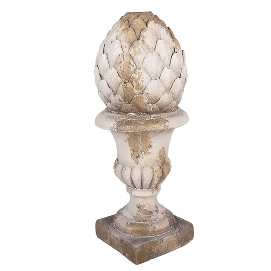 Clayre &amp; Eef | Decoratie Ornament Wit Beige &oslash; 16x41 cm | 6MG0185