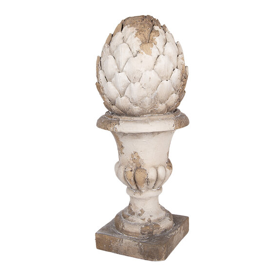 Clayre &amp; Eef | Decoratie Ornament Wit Beige &oslash; 16x41 cm | 6MG0185