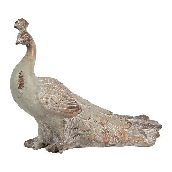 Clayre &amp; Eef | Decoratie Pauw Grijs Bruin 39x20x29 cm | 6MG0188