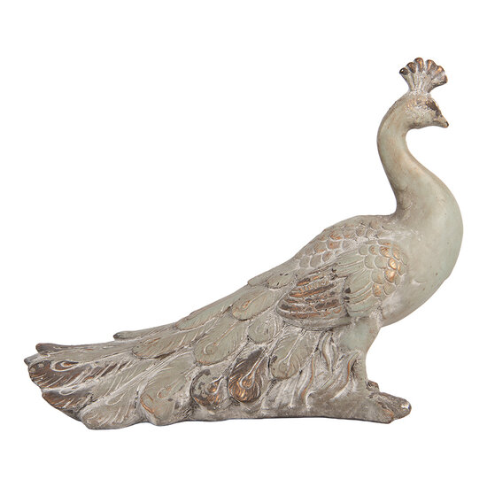 Clayre &amp; Eef | Decoratie Pauw Grijs Bruin 39x20x29 cm | 6MG0188