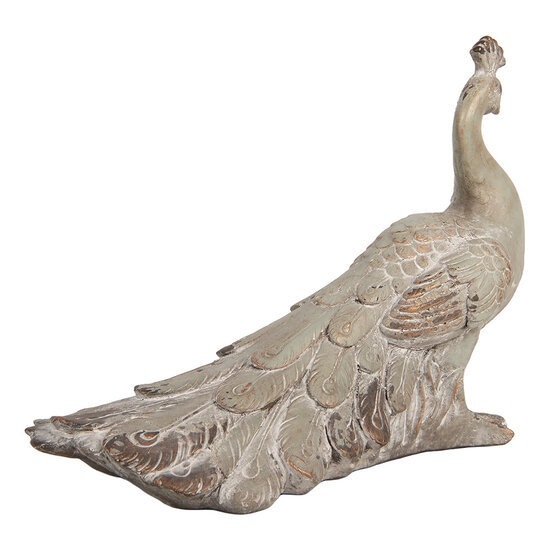 Clayre &amp; Eef | Decoratie Pauw Grijs Bruin 39x20x29 cm | 6MG0188