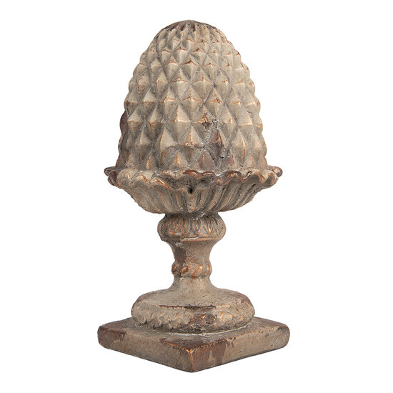 Clayre &amp; Eef | Decoratie Ornament Grijs Bruin &oslash; 17x32 cm | 6MG0190