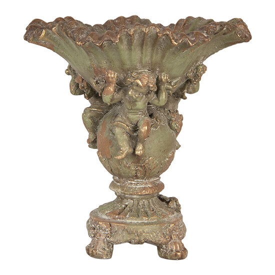 Clayre &amp; Eef | Decoratie Ornament Groen Bruin 34x34x35 cm | 6MG0194