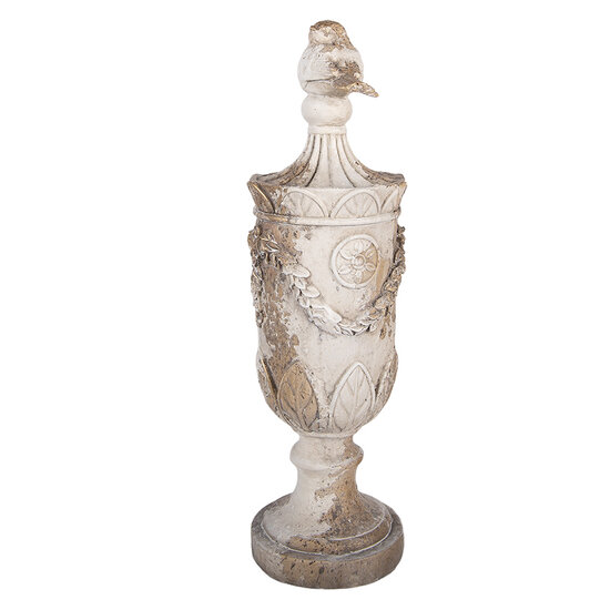 Clayre &amp; Eef | Decoratie Ornament Wit Beige &oslash; 13x43 cm | 6MG0198