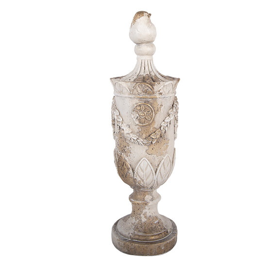 Clayre &amp; Eef | Decoratie Ornament Wit Beige &oslash; 13x43 cm | 6MG0198