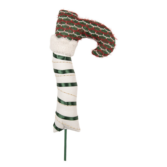 Clayre &amp; Eef | Decoratie Kerst Elfenbeen Wit Groen 16x4x39 cm | 6PF0030