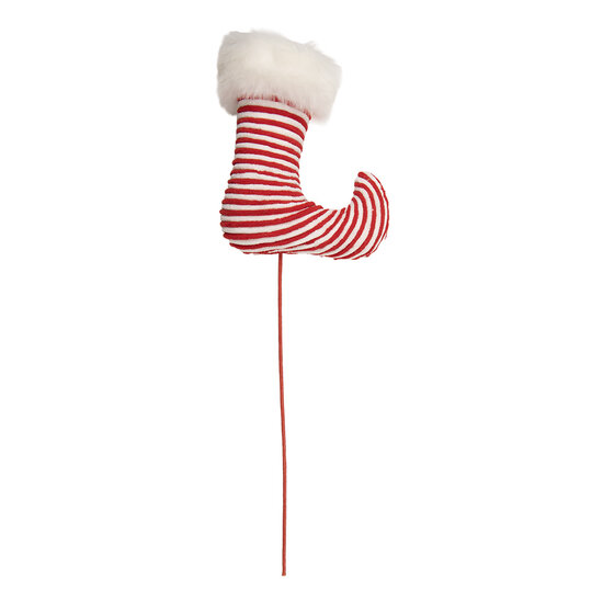 Clayre &amp; Eef | Decoratie Kerst Elfenbeen Rood Wit 17x6x54 cm | 6PF0031