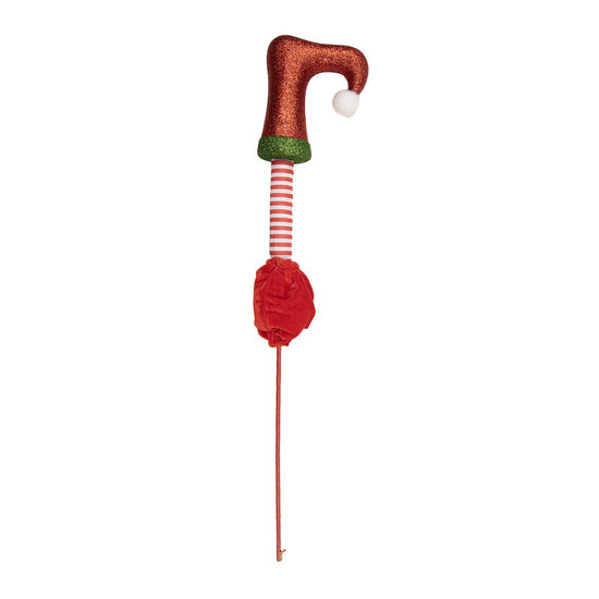 Clayre &amp; Eef | Decoratie Kerst Elfenbeen Rood Groen 16x5x50 cm | 6PF0032