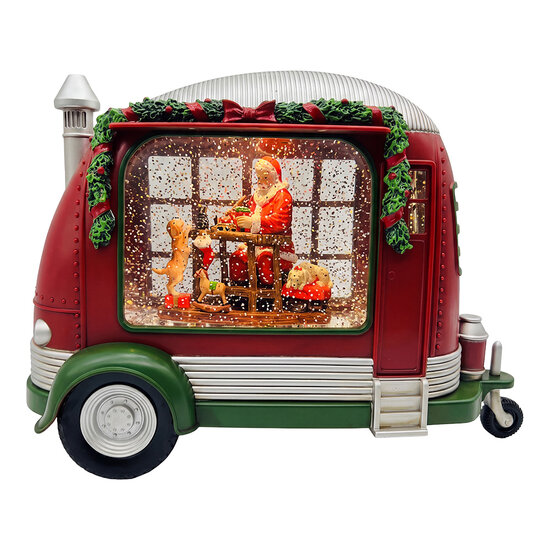 Clayre &amp; Eef | Muziekdoos Caravan met LED Rood Groen 27x11x19 cm / 3xAA | 6PR6172