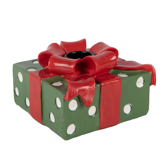 Clayre &amp; Eef | Kandelaar Groen Rood 10x10x6 cm | 6PR6387