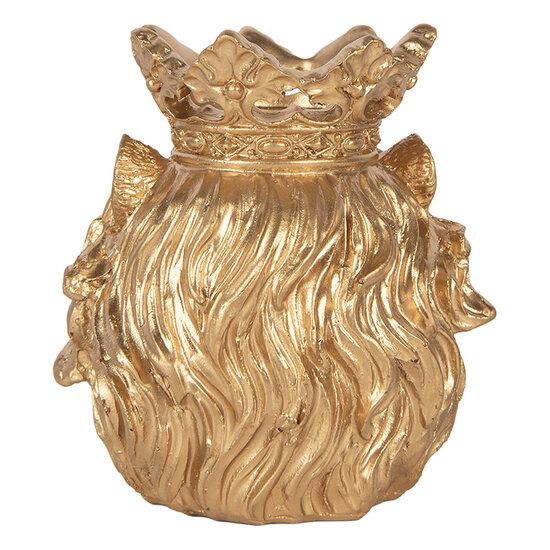 Clayre &amp; Eef | Theelichthouder Leeuw Goudkleurig 10x9x11 cm | 6PR6389