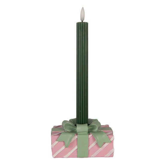 Clayre &amp; Eef | Kandelaar Roze Groen 12x8x7 cm | 6PR6390