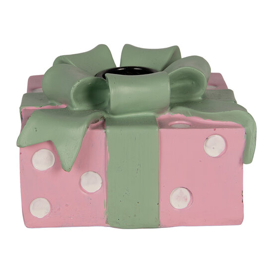 Clayre &amp; Eef | Kandelaar Roze Groen 9x10x6 cm | 6PR6391