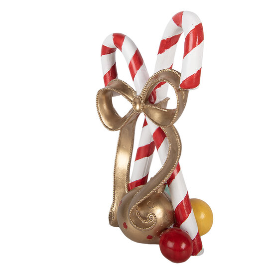 Clayre &amp; Eef | Decoratie Zuurstok Rood Goudkleurig 17x13x30 cm | 6PR6397