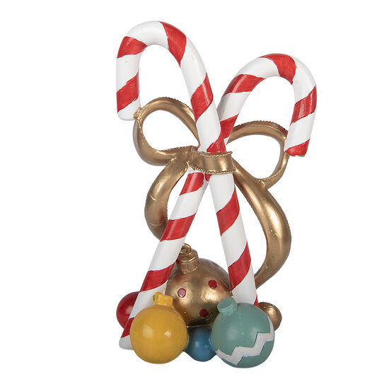 Clayre &amp; Eef | Decoratie Zuurstok Rood Goudkleurig 17x13x30 cm | 6PR6397