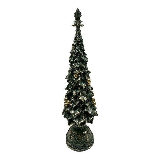 Clayre &amp; Eef | Kerstdecoratie Kerstboom Groen Goudkleurig &oslash; 10x38 cm | 6PR6568