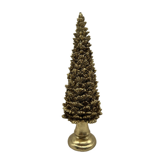 Clayre &amp; Eef | Kerstdecoratie Kerstboom Groen Goudkleurig &oslash; 12x43 cm | 6PR6569
