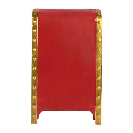 Clayre &amp; Eef | Brievenbus Rood Goudkleurig 15x9x28 cm | 6Y6043