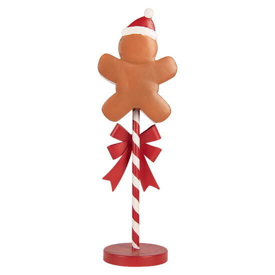 Clayre &amp; Eef | Decoratie peperkoekpop Bruin Rood 17x14x53 cm | 6Y6044