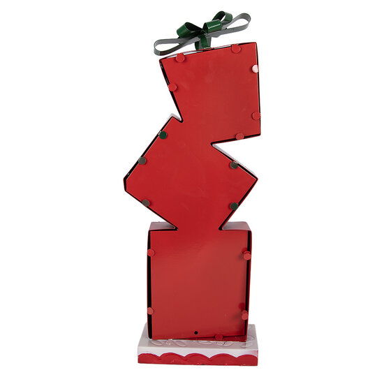 Clayre &amp; Eef | Decoratie van opgestapelde Cadeautjes Rood Groen 17x8x46 cm | 6Y6045