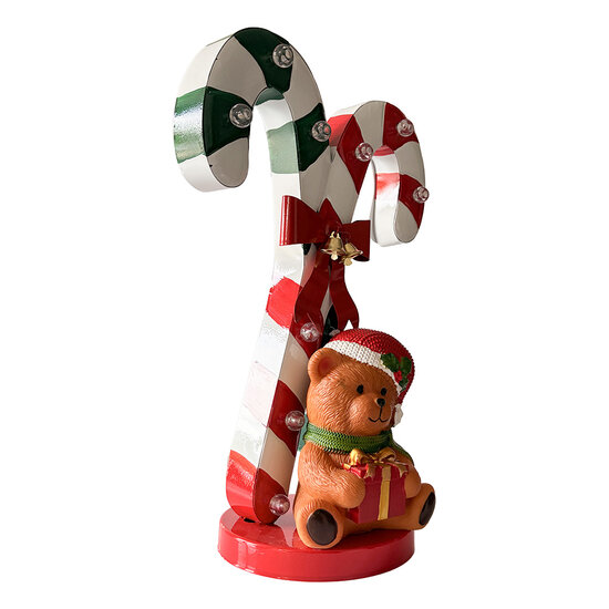 Clayre &amp; Eef | Kerstdecoratie zuurstokken Wit Rood 25x14x37 cm | 6Y6046