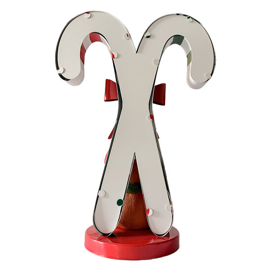 Clayre &amp; Eef | Kerstdecoratie zuurstokken Wit Rood 25x14x37 cm | 6Y6046