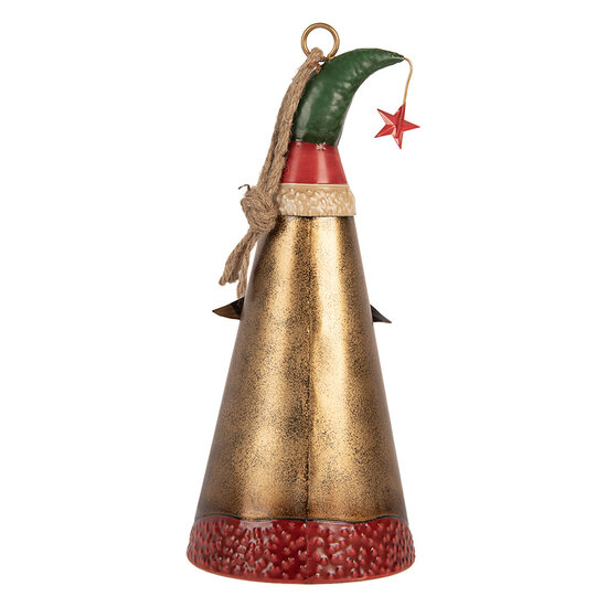 Clayre &amp; Eef | Decoratie hanger Kerst Goudkleurig Rot &oslash; 16x38 cm | 6Y6057