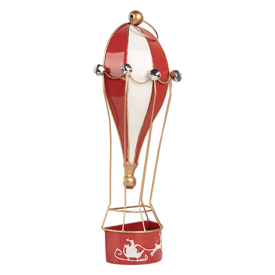 Clayre &amp; Eef | Decoratie luchtballon Rood Wit 19x9x40 cm | 6Y6059