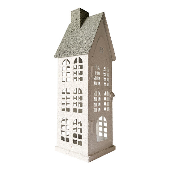 Clayre &amp; Eef | Decoratie Huis Wit Groen 11x11x37 cm | 6Y6075
