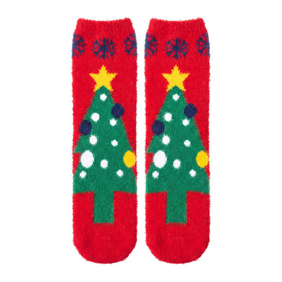 Clayre &amp; Eef | Sokken  Rood Groen one size | JZSK0056