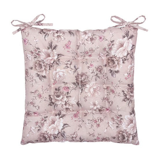 Clayre &amp; Eef | Stoelkussen met foam Beige Grijs 40x40x4 cm | KG029.007