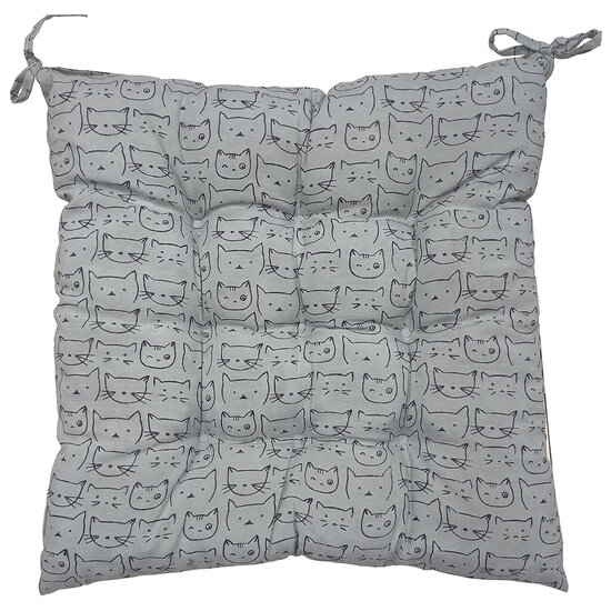 Clayre &amp; Eef | Stoelkussen met foam Grijs 40x40x4 cm | KG029.010