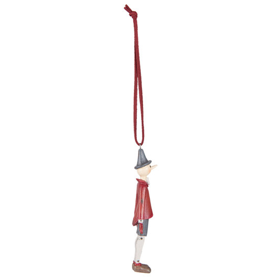 Hanger Decoratie figuur Pinokkio 3*2*11 cm Rood | 6PR2245 | Clayre &amp; Eef