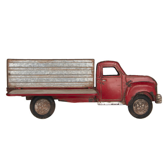 Wanddecoratie vrachtauto 70*27*13 cm Rood | 5Y0519 | Clayre &amp; Eef