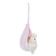 Decoratie hanger konijn 5*7*10 cm Roze | 6PR1051 | Clayre &amp; Eef
