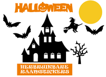 Raamstickerset herbruikbaar Halloween huis vleermuizen &amp; heks | Rosami