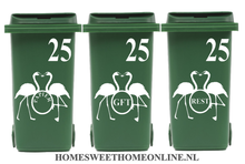 6 delige set container sticker flamingo kus met huisnummer | Kliko | Rosami 1