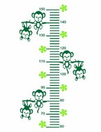 Sticker groeimeter aapjes aan tak groen 102 x 55 cm -1 | Rosami