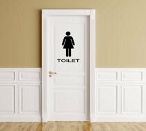 Sticker voor dames toilet silhouette vrouw | Rosami
