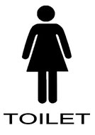 Sticker voor dames toilet silhouette vrouw 1 | Rosami