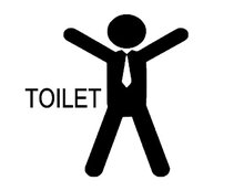 Sticker voor heren toilet met silhouette man 1 | Rosami