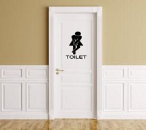 Sticker voor dames toilet vrouw met hoge nood | Rosami
