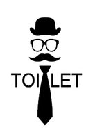 Sticker heren toilet stropdas hoed bril &amp; snor 1 | Rosami
