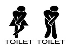 Sticker set voor heren &amp; dames toilet man vrouw hoge nood | Rosami