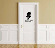 Sticker set voor heren &amp; dames toilet man vrouw hoge nood 1 | Rosami
